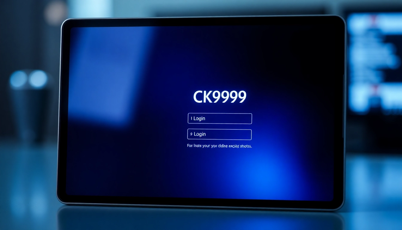 Secure ck999 login page displayed on a computer screen with easy access and modern interface design for user convenience.