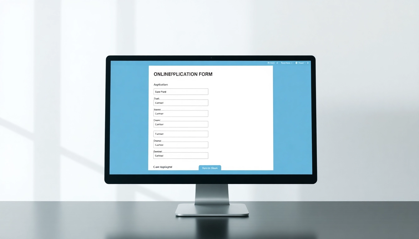 Online Form submission process with user filling out digital application quickly and easily