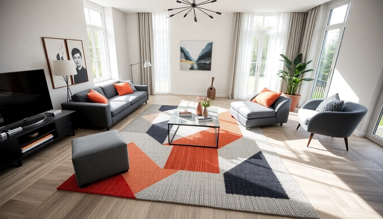 Showcase of stylish Tappeti moderni Milano enhancing contemporary interiors with bold designs